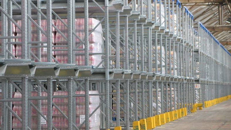 Drive in racking close up
