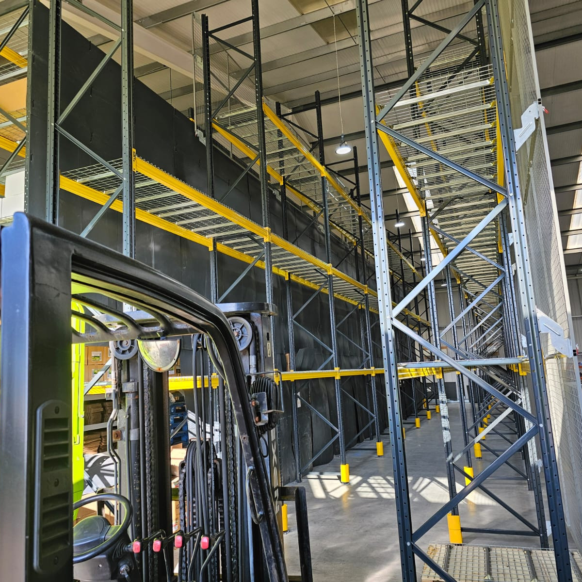 Used racking installed at a sweet distributor, sweetzy