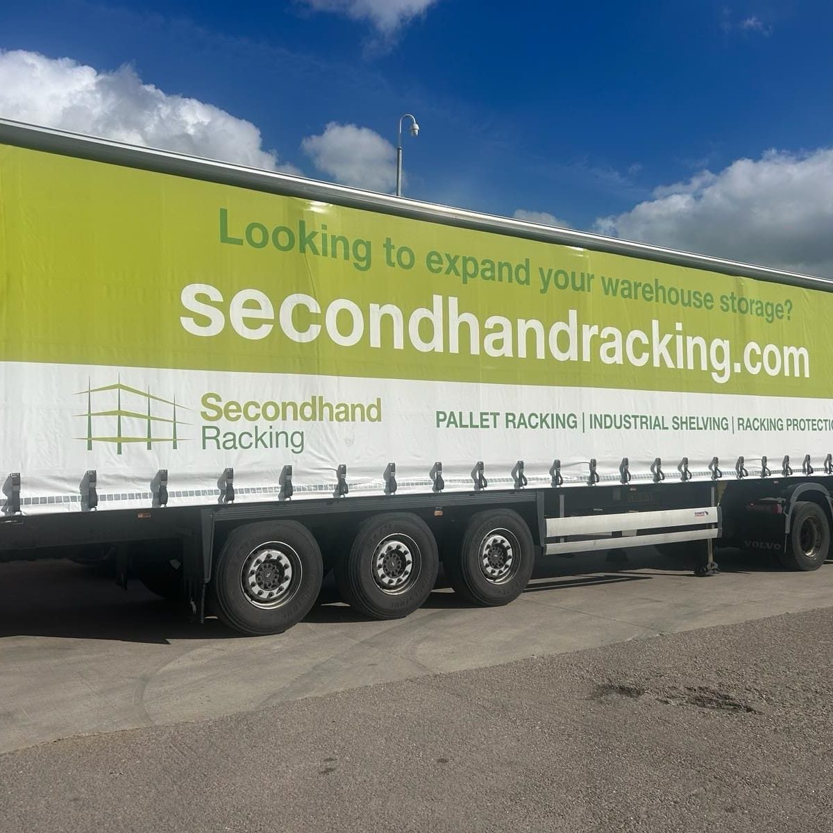 second hand racking branded lorry