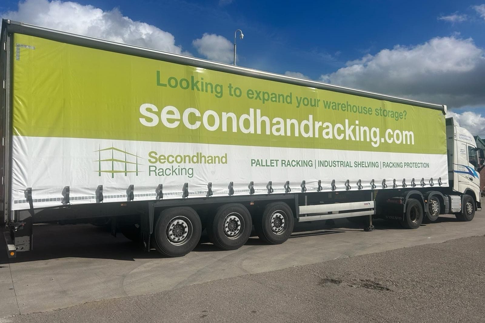 second hand racking branded lorry