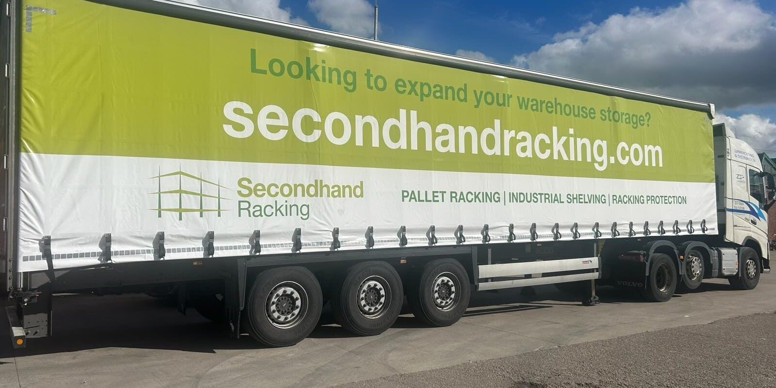 second hand racking branded lorry