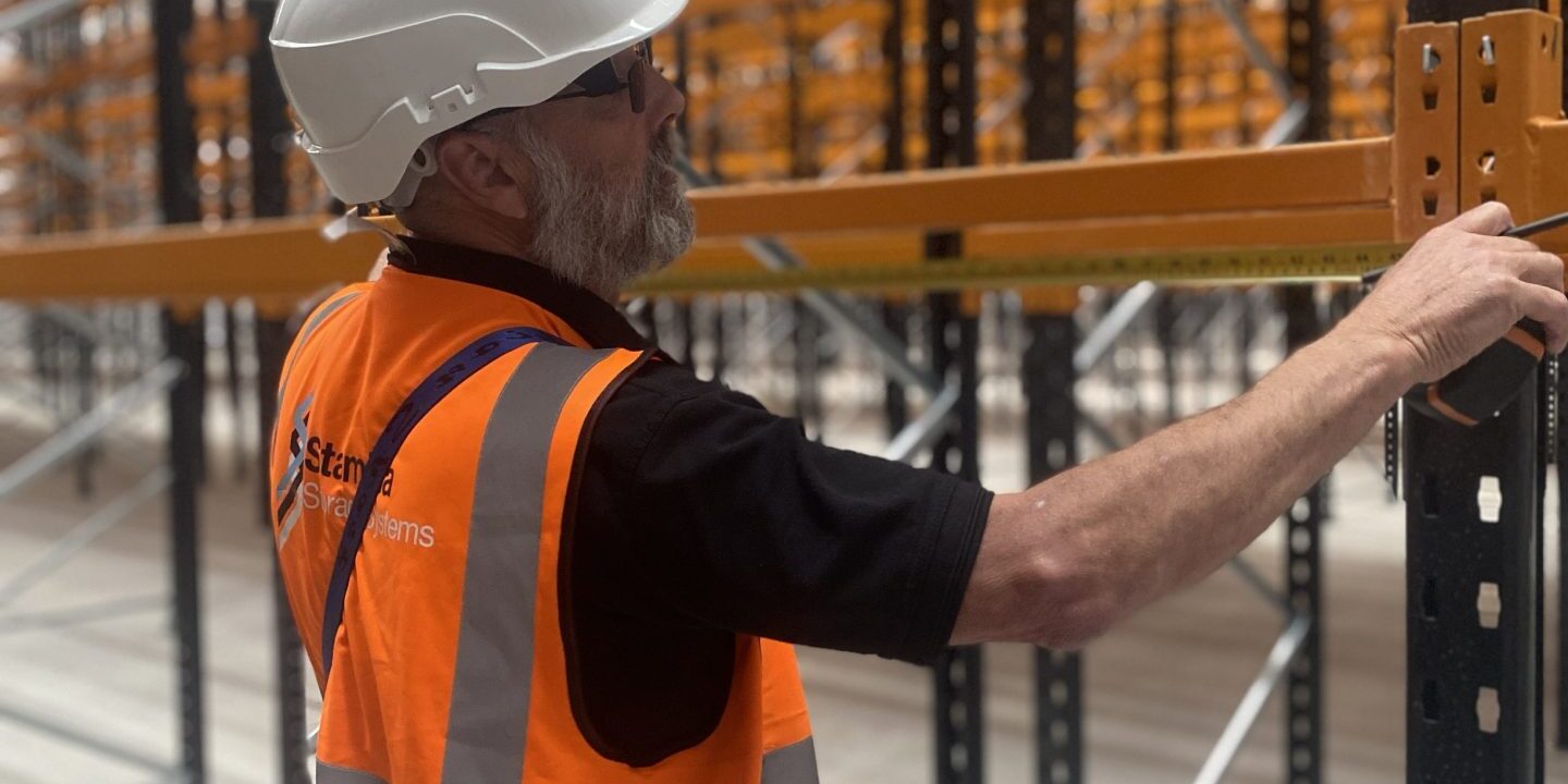 second hand racking rack inspector in action
