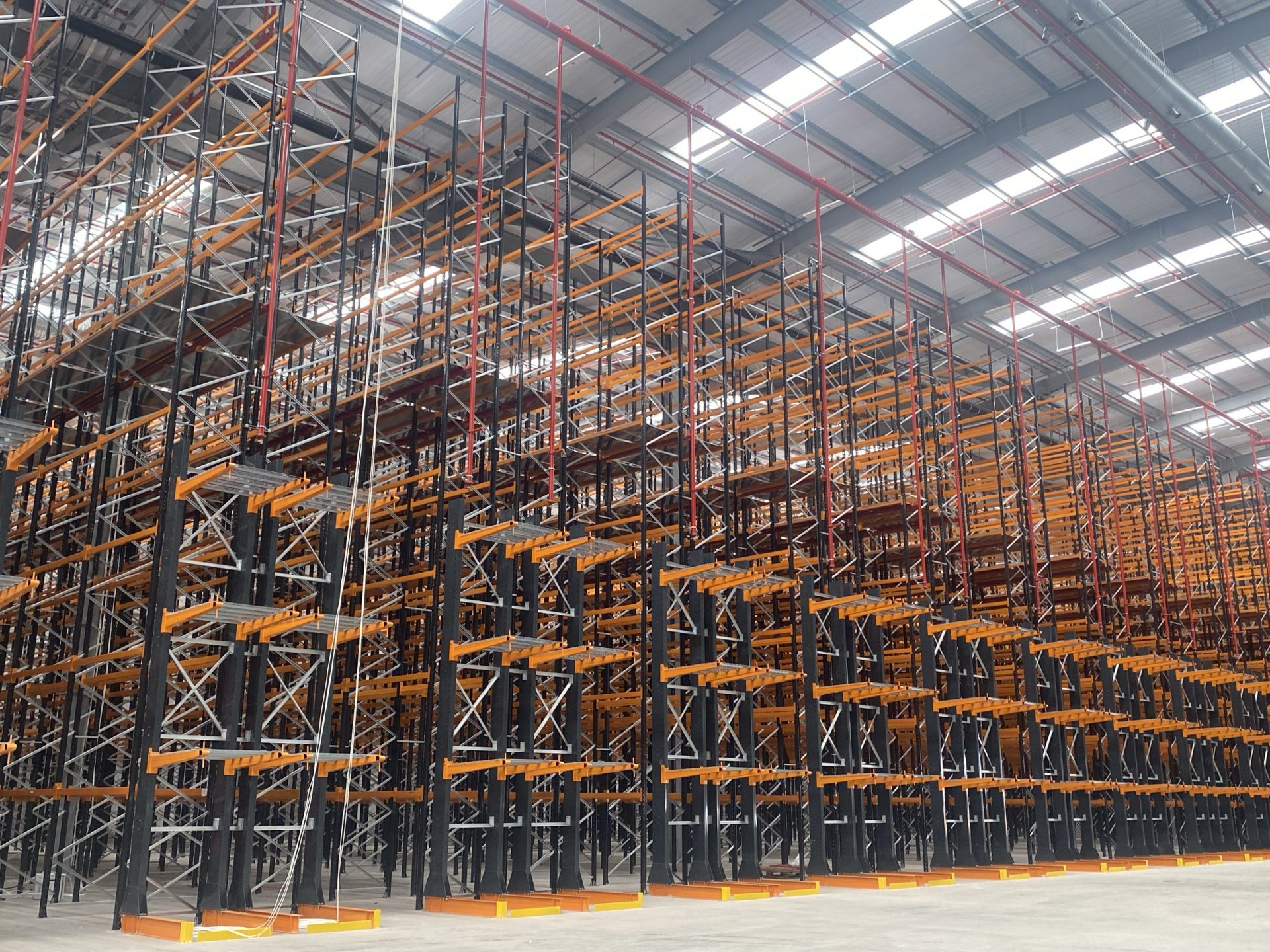 new pallet racking systems installed in large warehouse