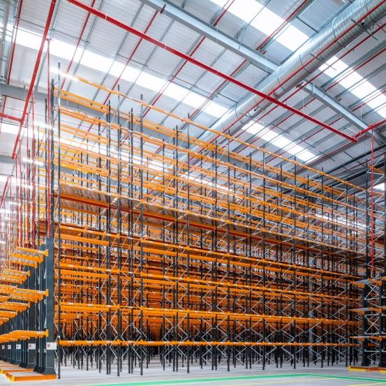 Large warehouse fitted with used pallet racking