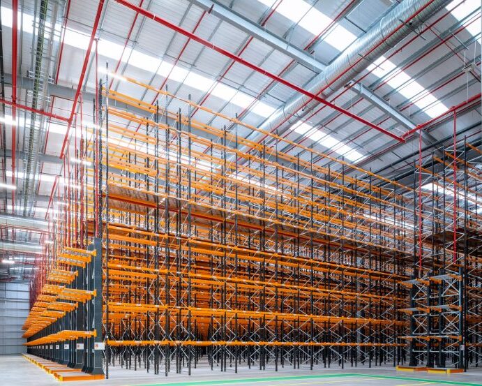 Large warehouse fitted with used pallet racking