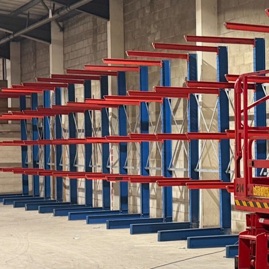 Cantilever racking in warehouse